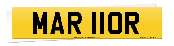 Registration number MAR 110R